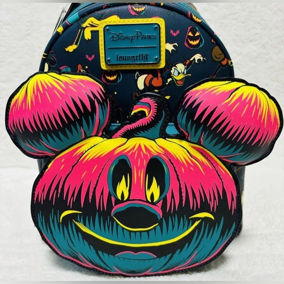 Loungefly Handbags - Loungefly Disney Parks Halloween Mickey-O-Lantern Glow-in-the-Dark Mini Backpack